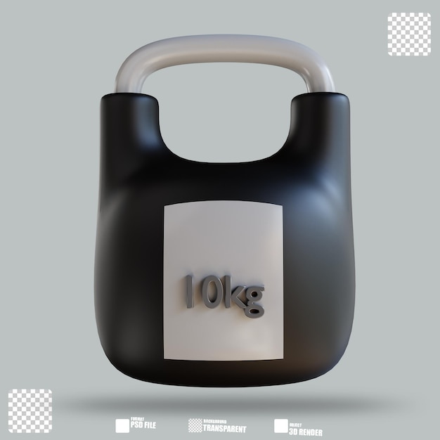 Kettlebell de ilustração 3d