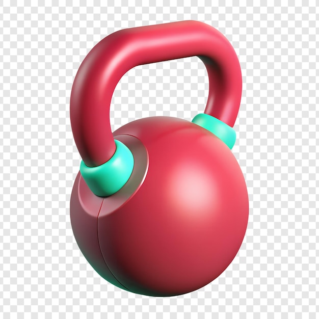 Kettlebell de dibujos animados en 3D para la aptitud y el ejercicio