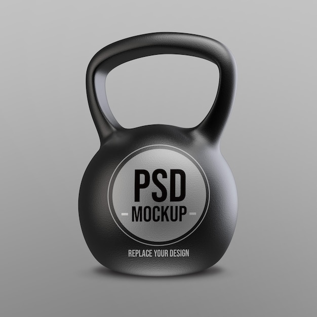 Kettlebell mockup 3d rendering design