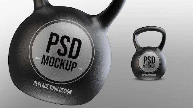 Kettlebell mockup 3d rendering design