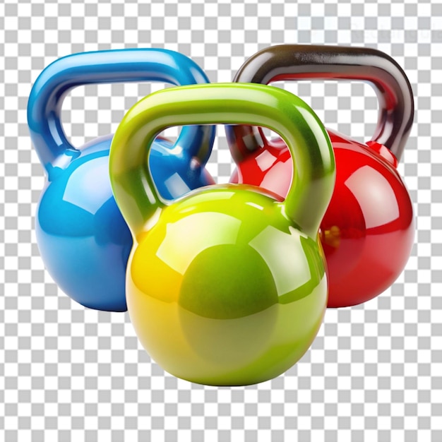 Kettlebells en un fondo transparente