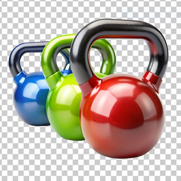 PSD kettlebells en un fondo transparente