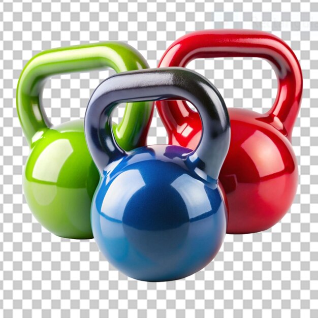 PSD kettlebells en un fondo transparente