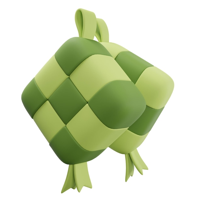 PSD ketupat 3d-symbol für islam und ramadan