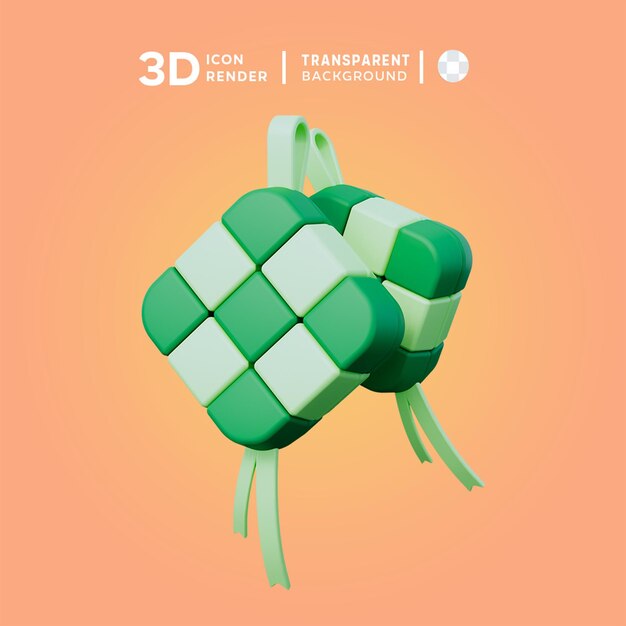 Ketupat ramadhan kareem 3d-illustrationsrendering für den film