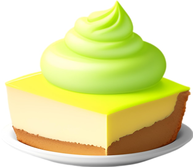 PSD key lime pie-symbol süß farbenfrohes key lime pie-symbon