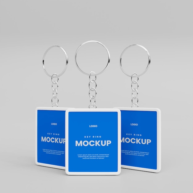 Key ring 3d mockup design