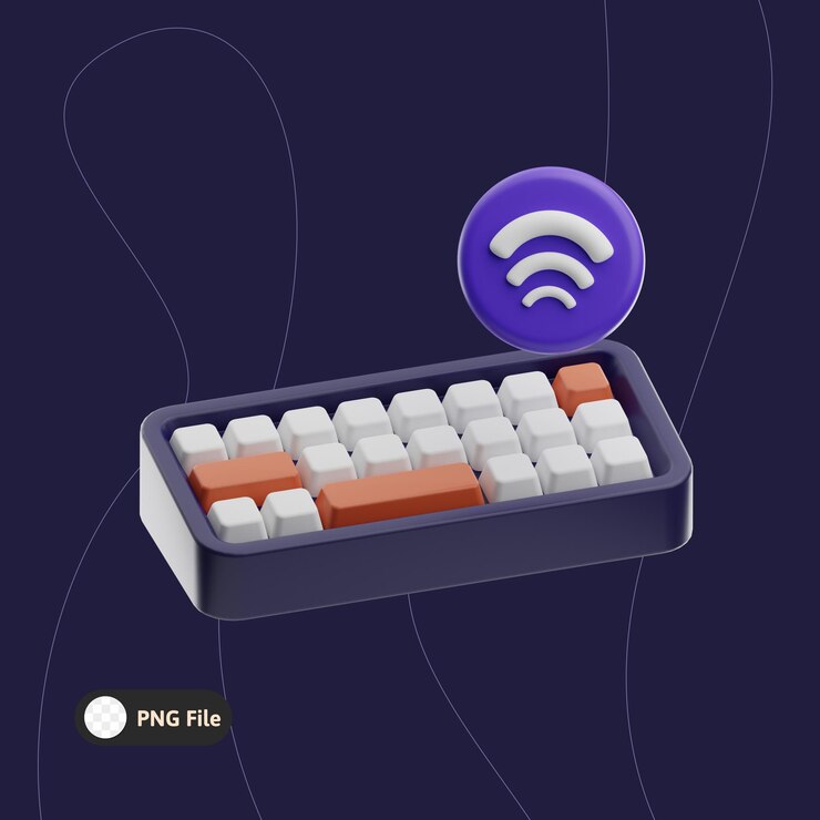 PSD keyboard technology object illustration 3d