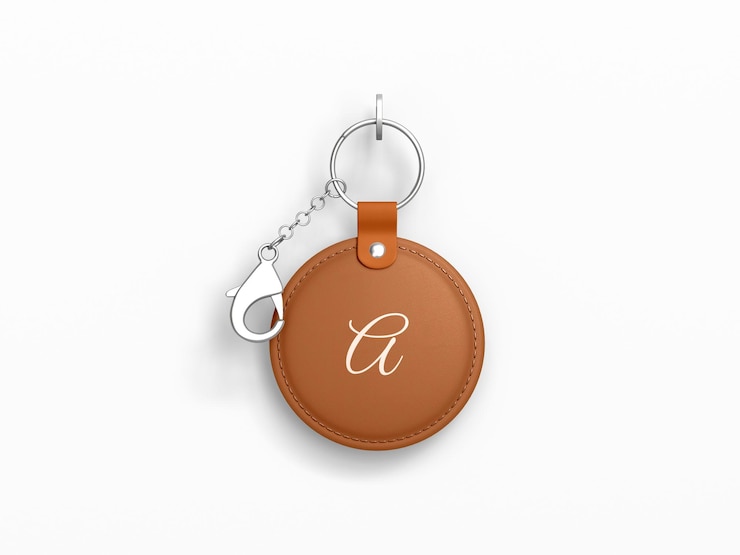 Keychain in pelle personalizzato con l'iniziale A del monogramma