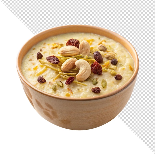 Kheer autêntico em uma tigela isolado em fundo transparente png