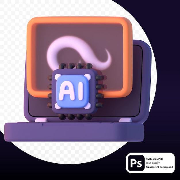 KI-Kunst in 3D-Render für grafische Asset-Webpräsentationen oder andere
