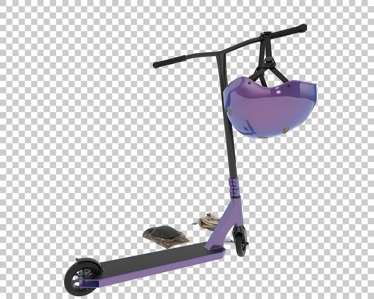PSD kick scooter isolado em fundo transparente ilustração de renderização 3d