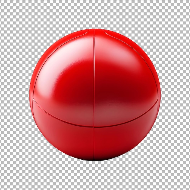 PSD kickball vermelho isolado em fundo transparente e branco