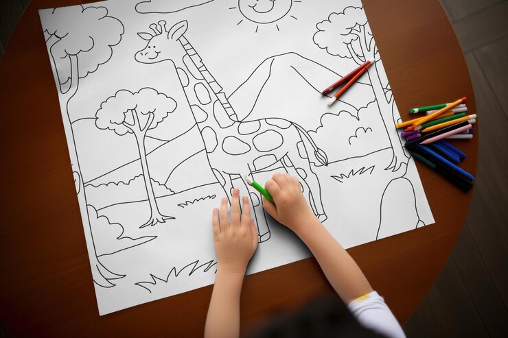 PSD kid39s foglio da colorare mockup psd