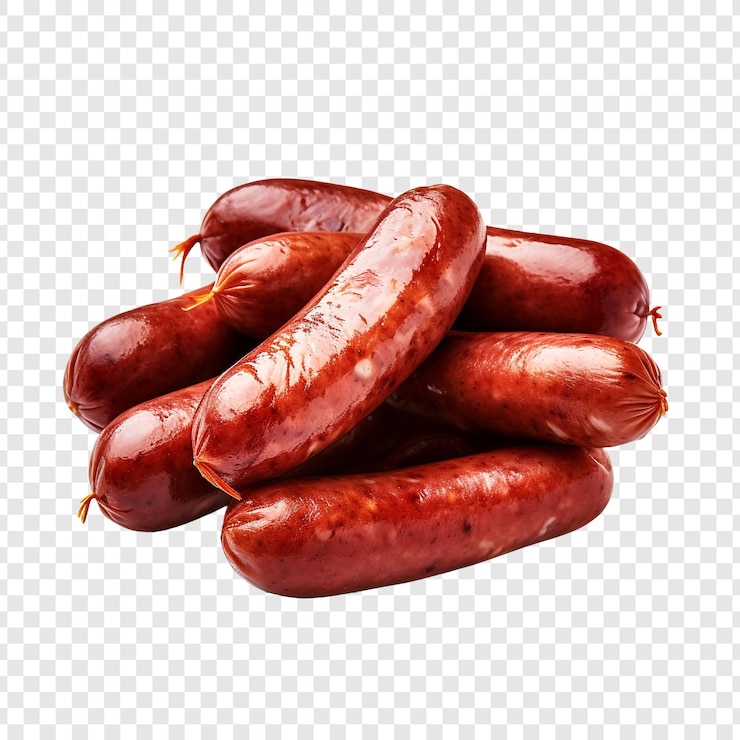 PSD kielbasa aislado sobre un fondo transparente