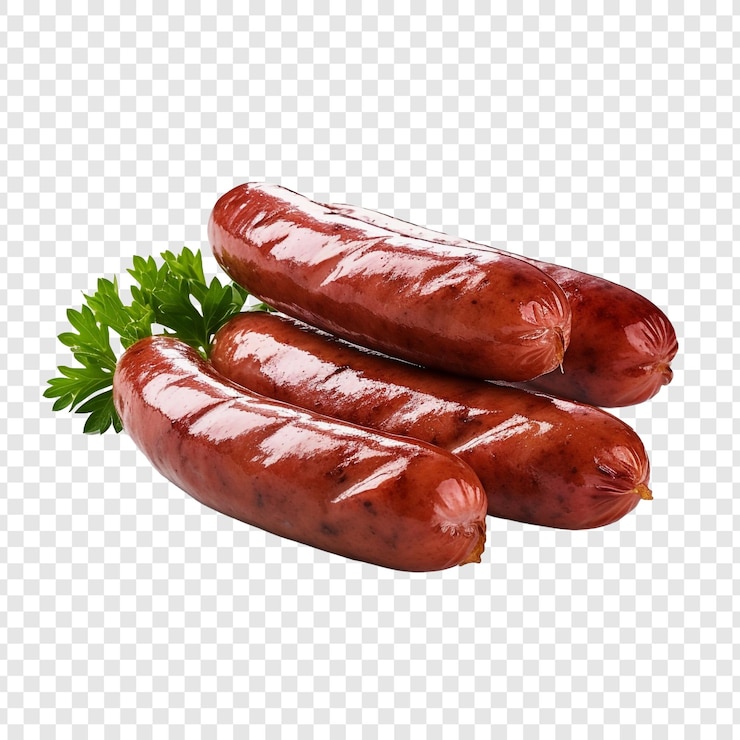 PSD kielbasa aislado sobre un fondo transparente