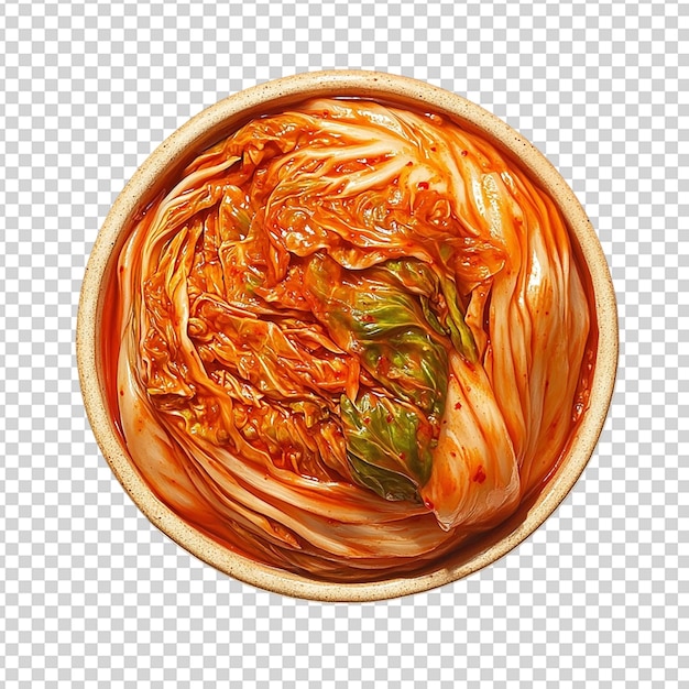Kimchi de comida coreana aislado sobre un fondo transparente