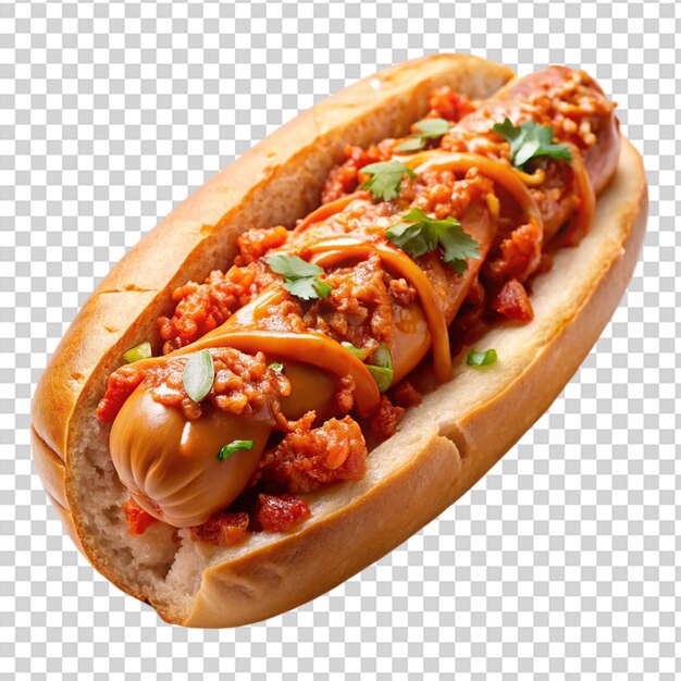 Kimchi-Hotdog-Fusion eines Hotdogs, isoliert auf durchsichtigem Hintergrund