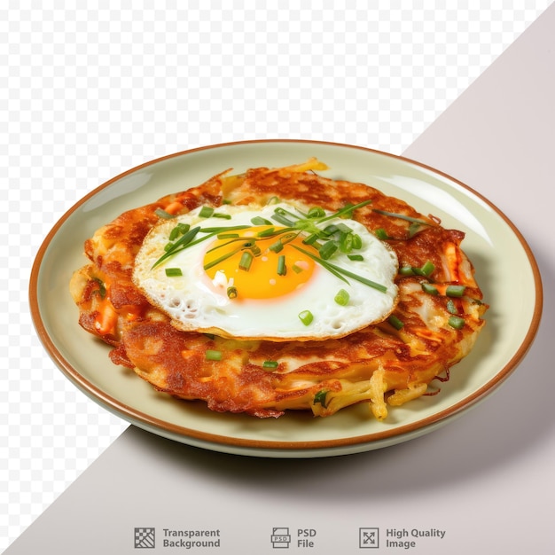 PSD kimchijeon sur fond transparent kimchi aux œufs frits et farine