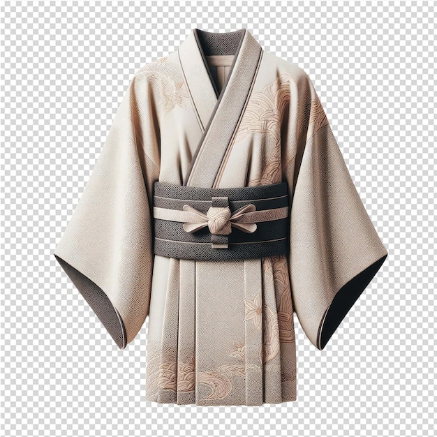 PSD un kimono marrón con un cinturón negro en él