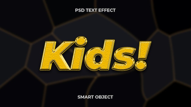 Kinder 3d bearbeitbarer psd-texteffekt