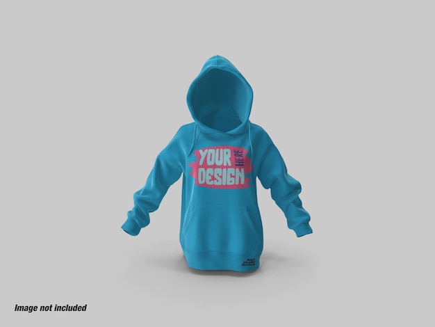 Kinder oder teenager hoodie vorderansicht mockup