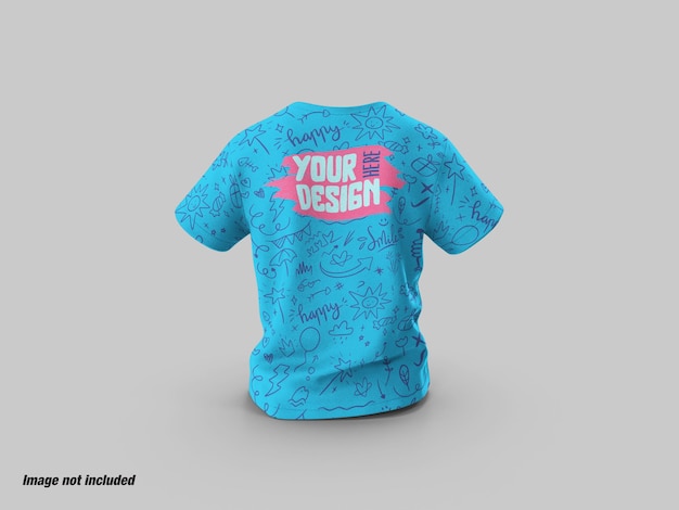 PSD kinder- oder teenager-t-shirt-seite hinten mockup