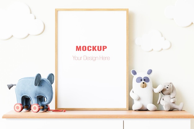 Kindergarten Digital MockupKindergarten Rahmen Mockup Rahmen Mockup 3D-Illustration