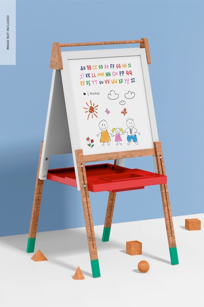 Kindergarten Tafel Mockup Ansicht von rechts