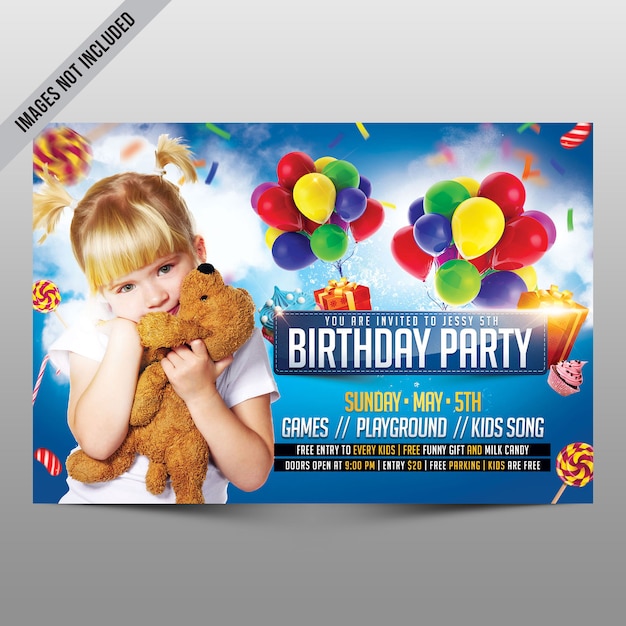 Kindergeburtstag party flyer