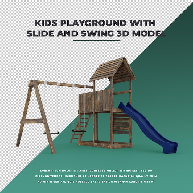 PSD kinderspielplatz mit rutsche und schaukel