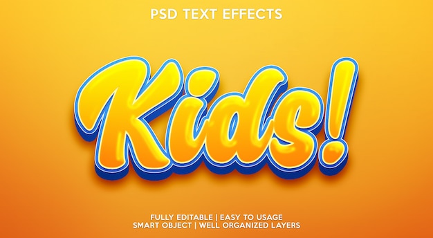 PSD kindertext-effekt-vorlage