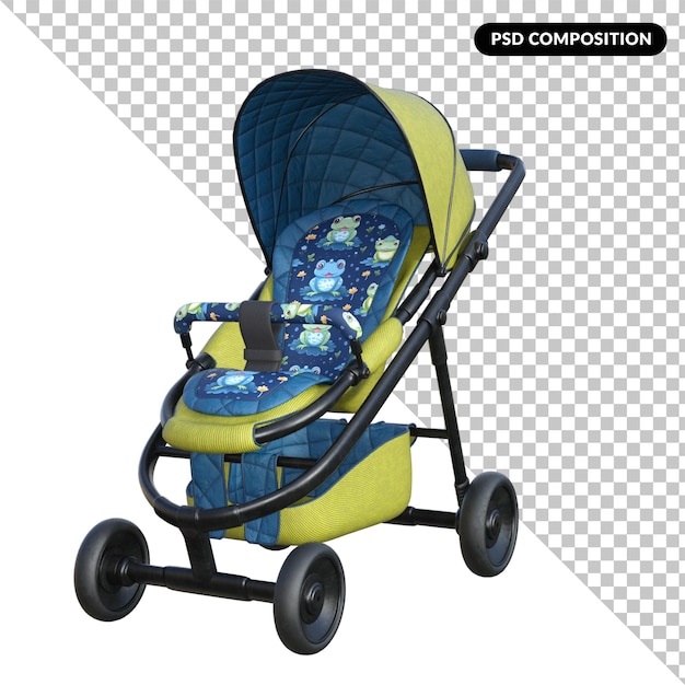 Kinderwagen isoliert 3d