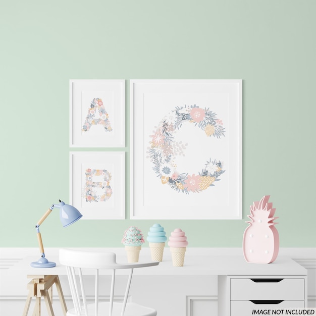 Kinderzimmerrahmen Mockups