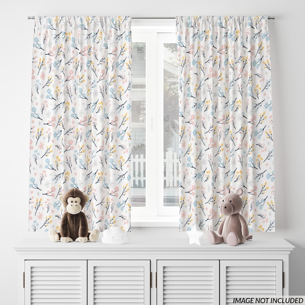 Kinderzimmervorhänge Mockup