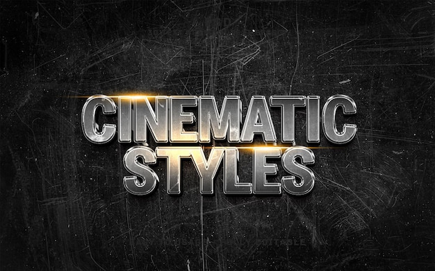 Kinematografischer Stil 3D-Text-Effekt PSD
