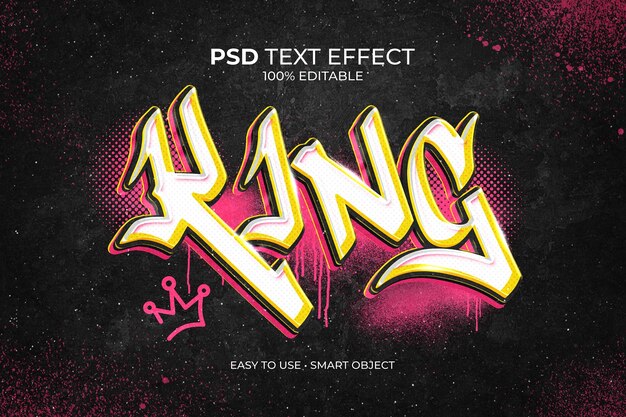 PSD king bomber graffiti efeito de texto