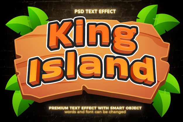 King island game adventure 3d editierbarer texteffektstil