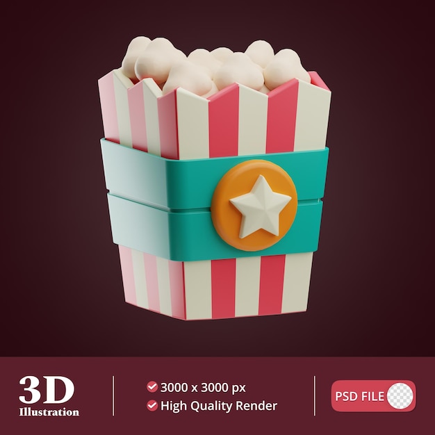 PSD kino-popcorn-illustration 3d