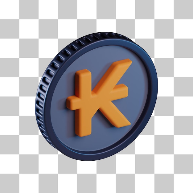 Kip Coin Währung 3D-Symbol