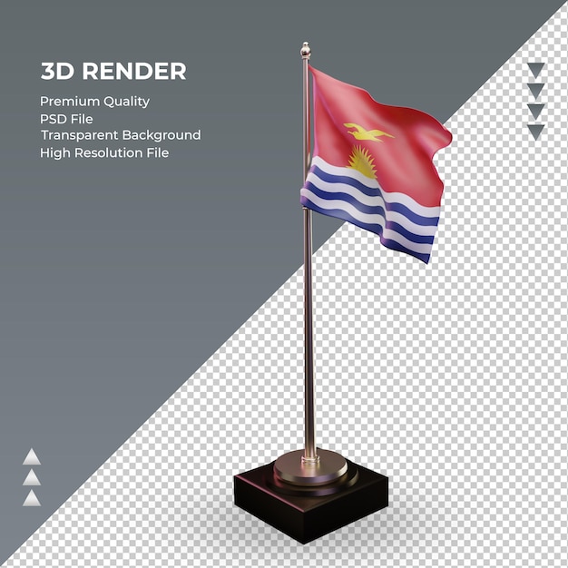 Kiribati bandera 3d renderizado vista derecha