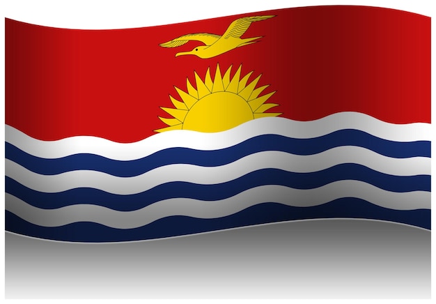 PSD kiribati-flagge in 3d wellen