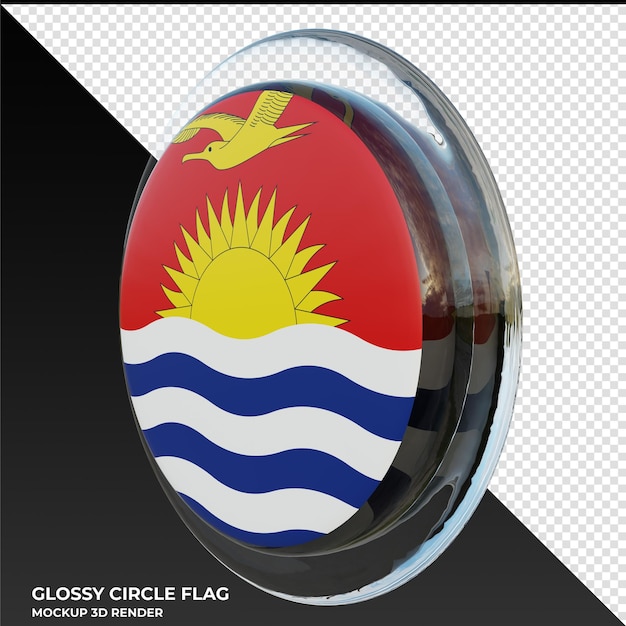 Kiribati0002 bandeira de círculo brilhante texturizado 3d realista