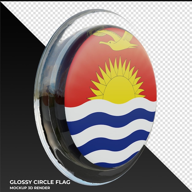 Kiribati0003 bandeira de círculo brilhante texturizado 3d realista