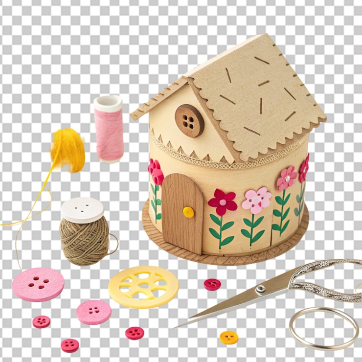 PSD kit de artesanía con temática de monzón en fondo transparente
