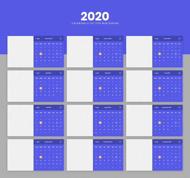 PSD kit de calendario ui