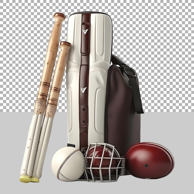 PSD kit de cricket sur fond transparent généré par ai