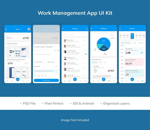Kit de iu do aplicativo de gerenciamento de trabalho