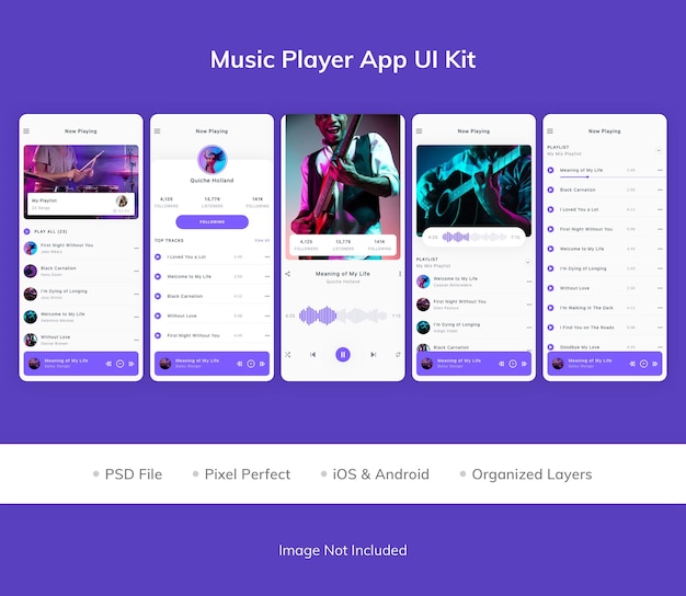 Kit de IU do aplicativo Music Player