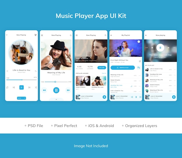 Kit de IU do aplicativo Music Player